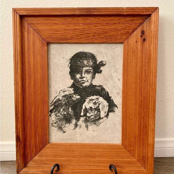 Vintage  Framed Hand Painted Sioux Picture Native American 15/18 Inch - Picture 6 of 15